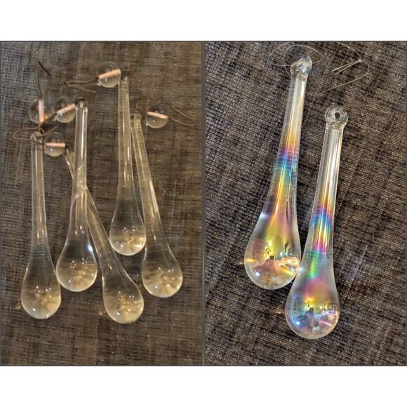 Hand Blown Glass Rain/Tear Drop Ornaments - Christmas/Other - Picture 1 of 10